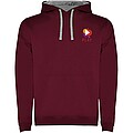 Urban mens hoodie, wine with grey details, XS