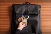 Urban Water Resistant Flap-top Backpack, black, grey