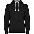 Urban womens hoodie, black with grey details, S