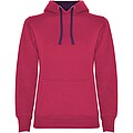 Urban womens hoodie, dark pink with purple details, S