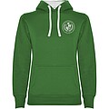 Urban womens hoodie, green with white details, S
