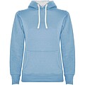 Urban womens hoodie, light blue with white details, S