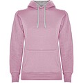 Urban womens hoodie, pink with grey details, S