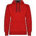Urban womens hoodie, red with black details, S
