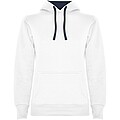 Urban womens hoodie, white with blue details, S