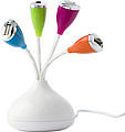 USB hub with four colourful ports 2.0