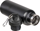 Vacuum flask, matt, 750ml with carabiner, black