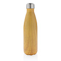 Vacuum insulated ss bottle with wood print