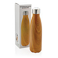Vacuum insulated ss bottle with wood print