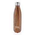 Vacuum insulated ss bottle with wood print
