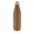 Vacuum insulated ss bottle with wood print