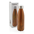 Vacuum insulated ss bottle with wood print