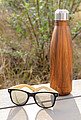 Vacuum insulated ss bottle with wood print