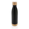 Vacuum stainless steel bottle with bamboo lid and bottom