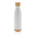 Vacuum stainless steel bottle with bamboo lid and bottom