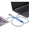 Versatile 5-1 recycled aluminium charging cable, royal blue