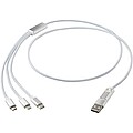 Versatile 5-1 recycled aluminium charging cable, silver