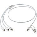 Versatile 5-1 recycled aluminium charging cable, silver