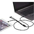 Versatile 5-1 recycled aluminium charging cable, solid black
