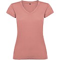 Victoria short sleeve womens v-neck t-shirt, clay orange