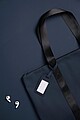 VINGA Baltimore RCS recycled polyester luggage tag, navy