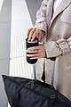 VINGA Erie RCS recycled SS push mug 350 ML, black