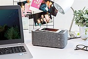 Vogue wireless charging speaker, grey