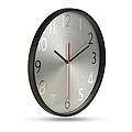 Wall clock w silver background, black