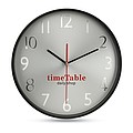 Wall clock w silver background, black