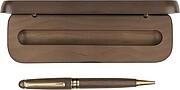 Walnut wooden twist ballpen Noa, brown