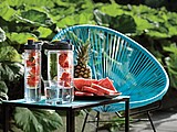 Water bottle with infuser blue