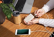 Wheat Straw 5.000 mAh Pocket Powerbank,brown