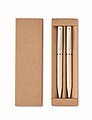 Wheat straw/ABS twist pen set, beige