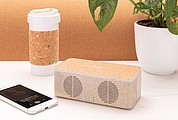 Wheatstraw wireless charging speaker,brown