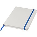 White A5 spectrum notebook with coloured strap