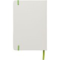 White A5 spectrum notebook with coloured strap