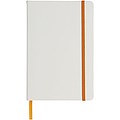 White A5 spectrum notebook with coloured strap