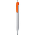 White plastic ballpen with coloured clip, orange
