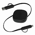 Wind up data cable, black