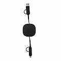 Wind up data cable, black