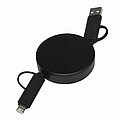 Wind up data cable, black