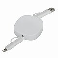 Wind up data cable, white