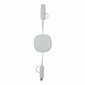 Wind up data cable, white