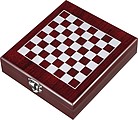 Wine set in wooden box*, brown