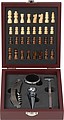 Wine set in wooden box*, brown