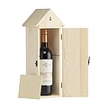 Wine wooden gift box as a bird house