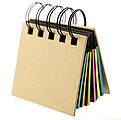 Wire bound case with notepadBrown