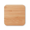 Wireless charging pad with 2 USB port 2.0 hubs in bamboo. Output DC 5V/1.0A.