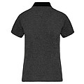 Women s KARIBAN TWO-TONE JERSEY POLO SHIRT, dark grey heather/black, 2XL