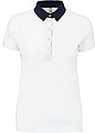 Women s KARIBAN TWO-TONE JERSEY POLO SHIRT, white/navy, 2XL